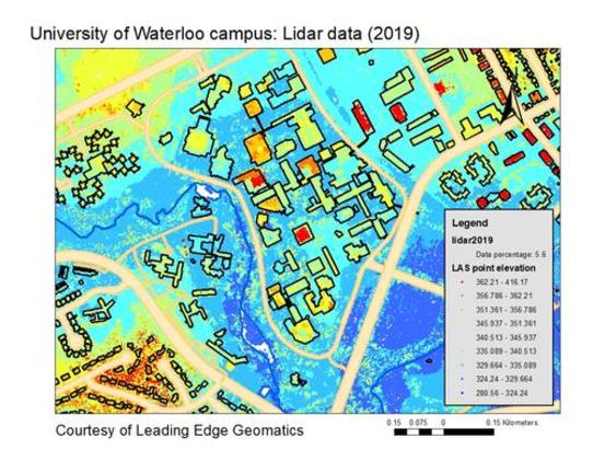 2019 Lidar data of the University of Waterloo campus