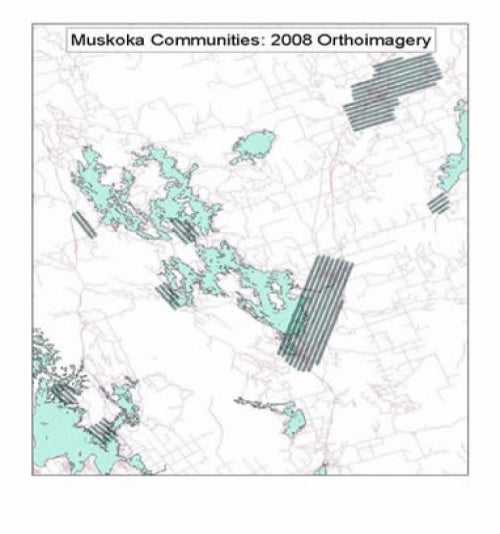 map shows 2008 imagery coverage for Muskoka communities