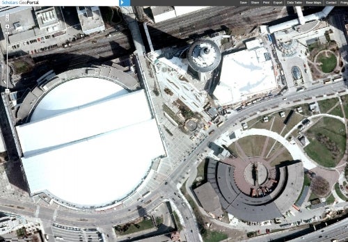 2013 orthoimagery for the G.T.A., showing the dome and CN tower