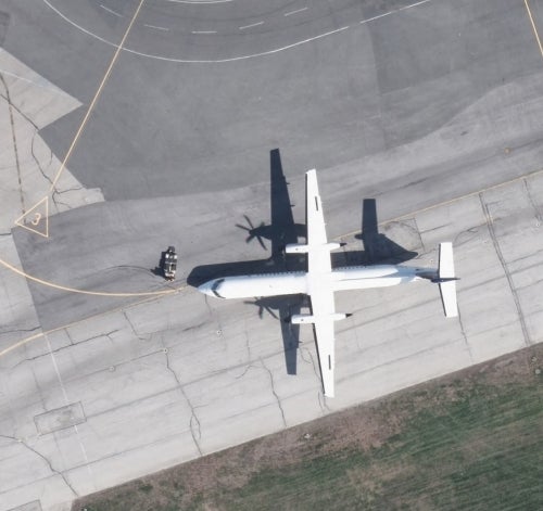 image shows airplane on runway at Toronto Island airport