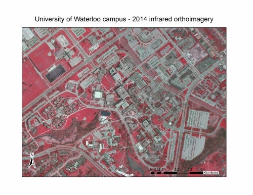 2014 infrared orthoimagery showing the university of waterloo campus
