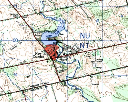 National Topographic System {NTS} map showing New Dundee