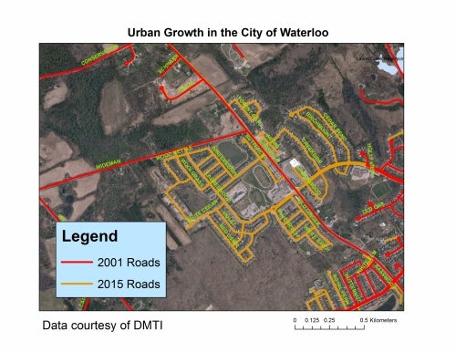 urban growth in the city of waterloo