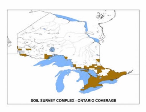 map shows coverage extent of soil survey complex data