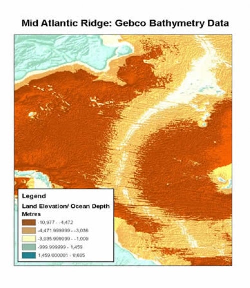 General Bathymetric Chart Of The Oceans (GEBCO) Bathymetry Data ...