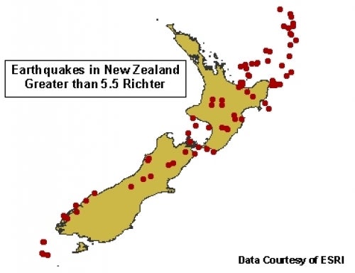 earthquakes in new zealand greater than 5.5 richter (JPEG)