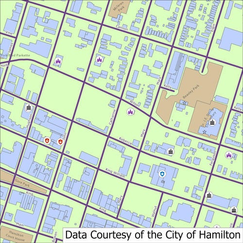 City of Hamilton Topographic Map