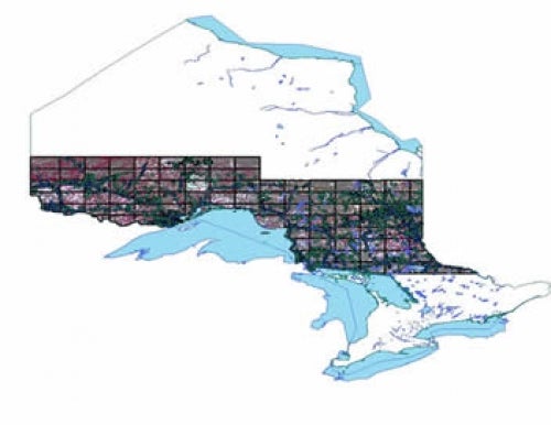 map shows the extent of the Northern Ontario Engineering Geology Terrain Study data 