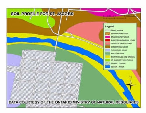 map shows soil profile for St.Jacobs