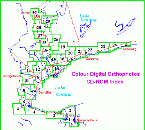 TIFF index of available 1995 orthophotos for the Great Toronto Area