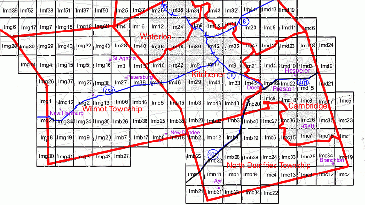 MEIS image index for Region of Waterloo (south)