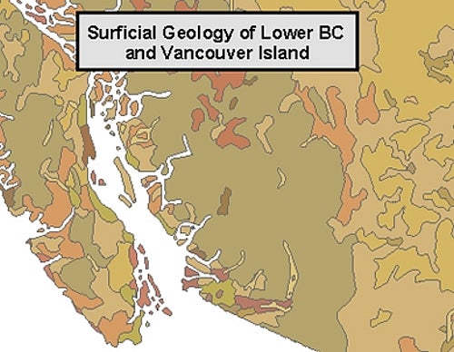  surficial geology of Lower British Columbia and Vancouver Island