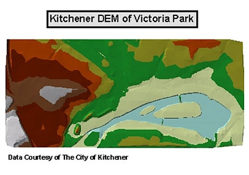 Kitchener DEM of Victoria Park