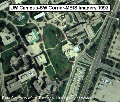 UWaterloo campus, southwest corner, MEIS imagery (1993)