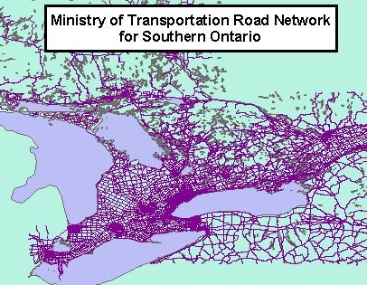 ontario ministry transportation road mto geospatial southern network data library ca