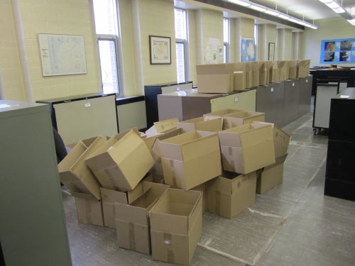 Boxes during the move from ES1 to Porter 328