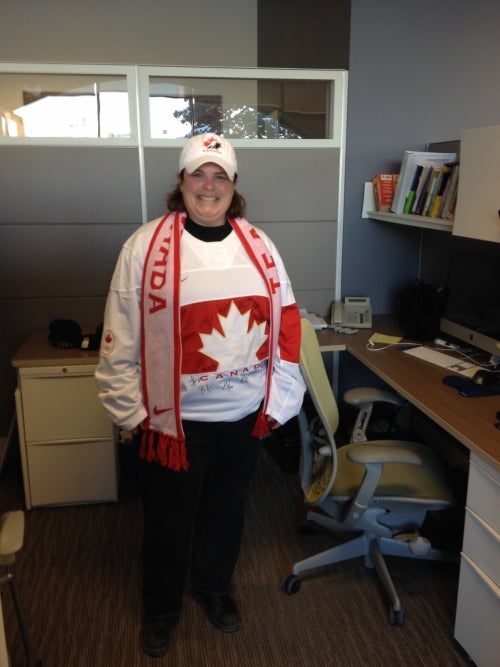 Sarah Forgrave wearing her National Women's Team Canada jersey.