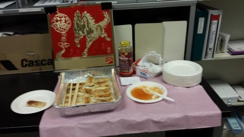 Delicious chinese treats set out on a table in Circulation.