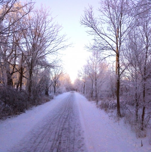 Icy bike path