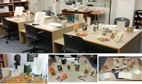Displays in Special Collections and Archives.