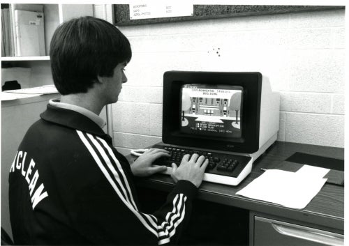 1982 image of computer used at the University Map Library