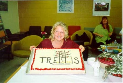 Picture of Jamie Reilly and Sam Gibbon celebrating the release of Trellis!
