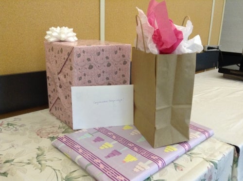 Wrapped wedding shower gifts