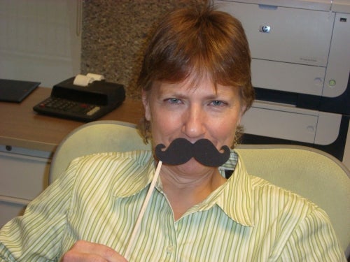 Sharon Lamont with mustache