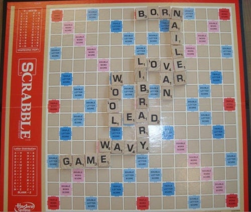 Scrabble game board.