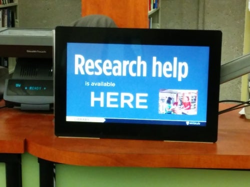 New digital sign at DC Library.