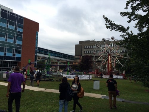 Campus midway during frosh week.