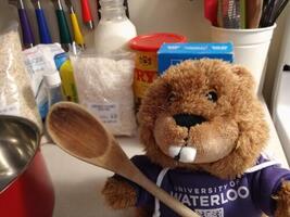 Beaver holding spoon