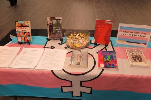 transgender awareness book display