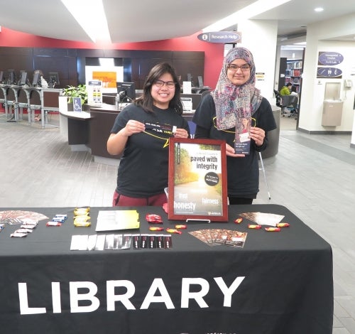 Library Ambassadors at Academic Integrity event