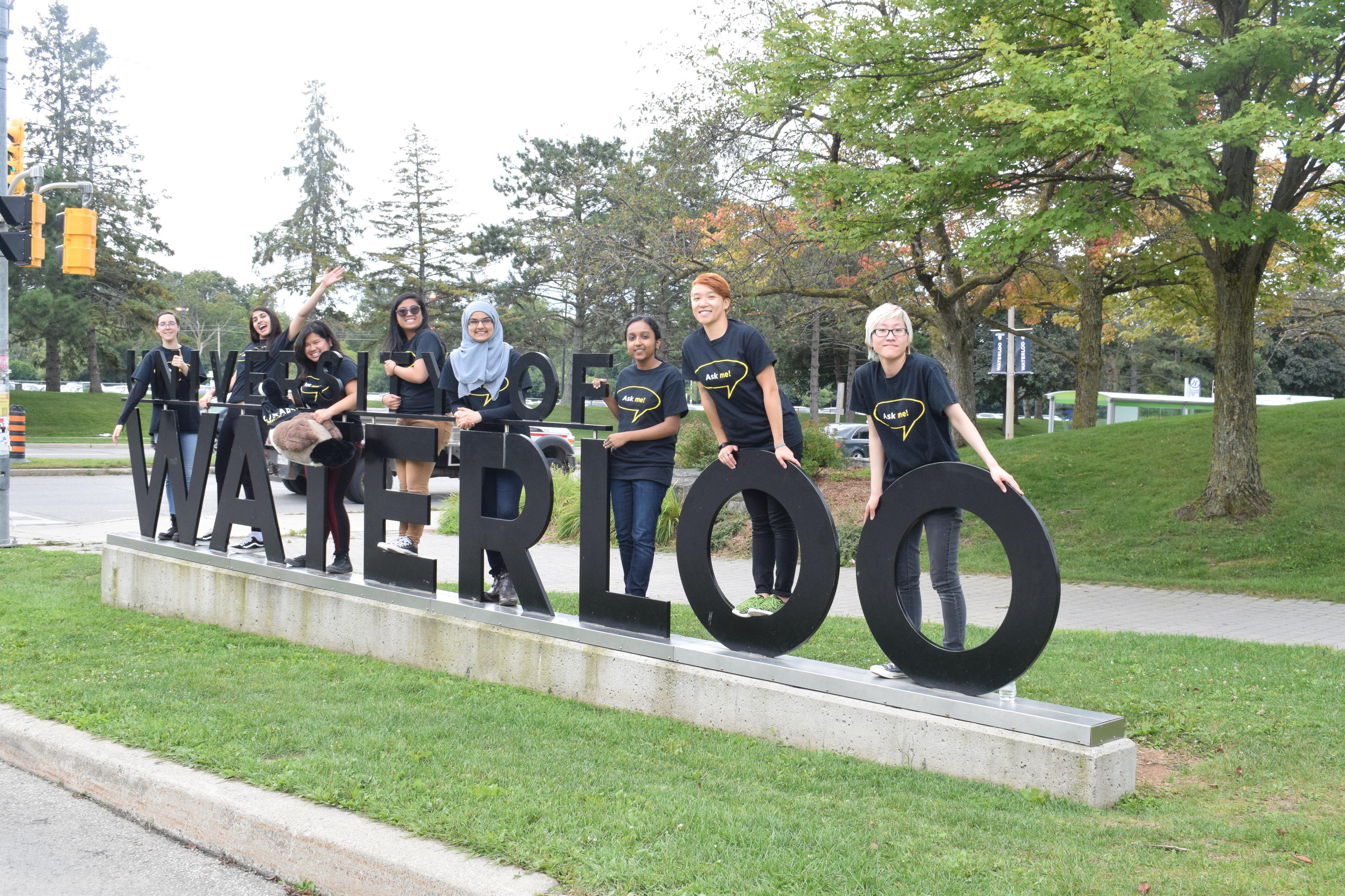 8 women standing at the front of the University of Waterloo