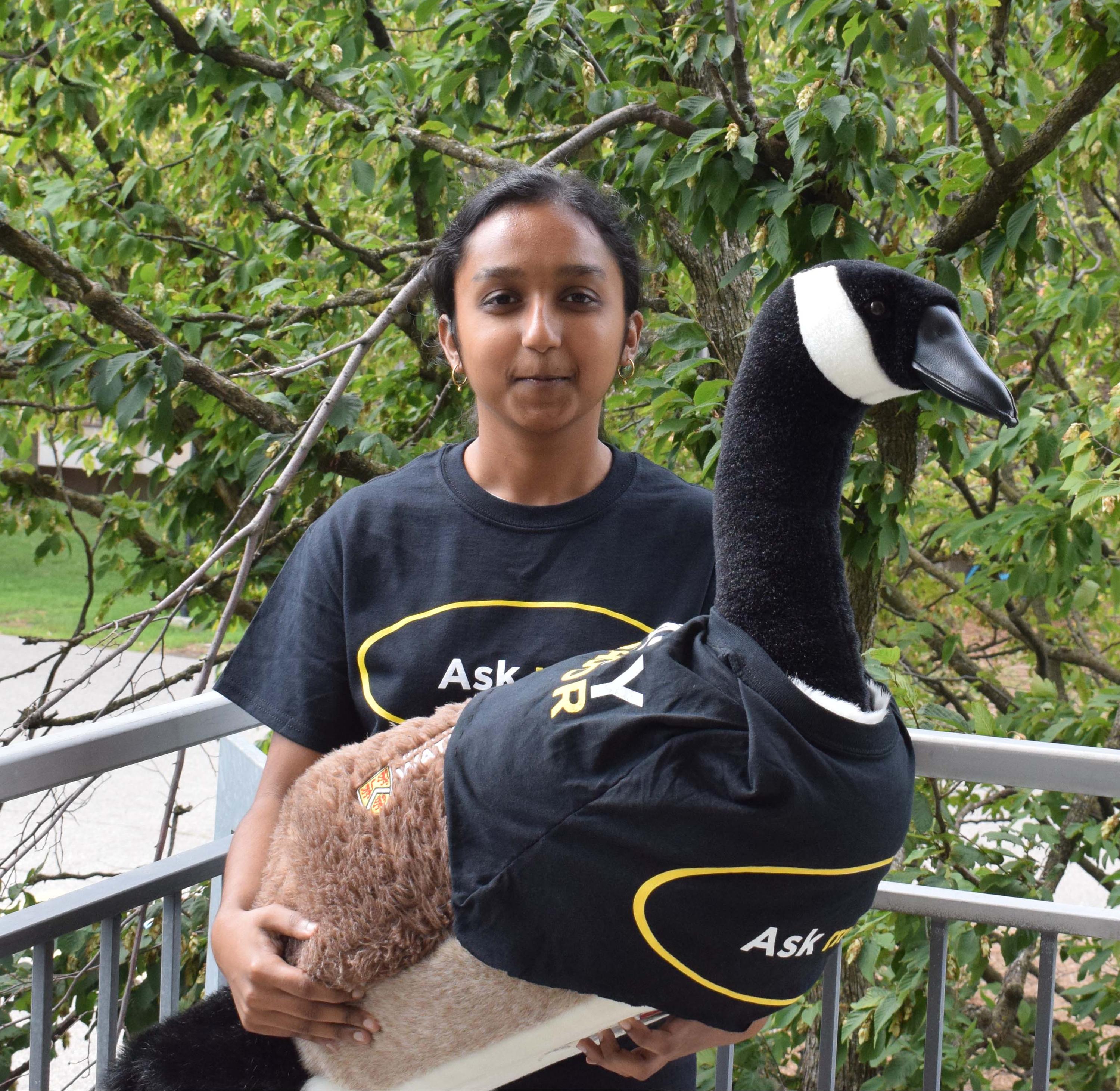 Woman with goose