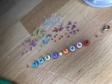 line up your alphabet beads