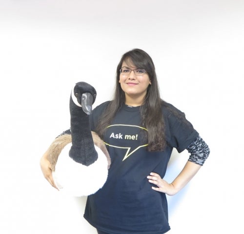 woman with goose