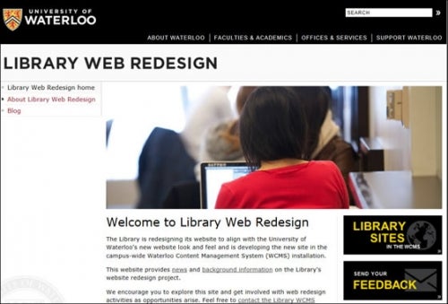 Image of Library Web Redesign site.