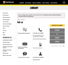 UW library Ask us page