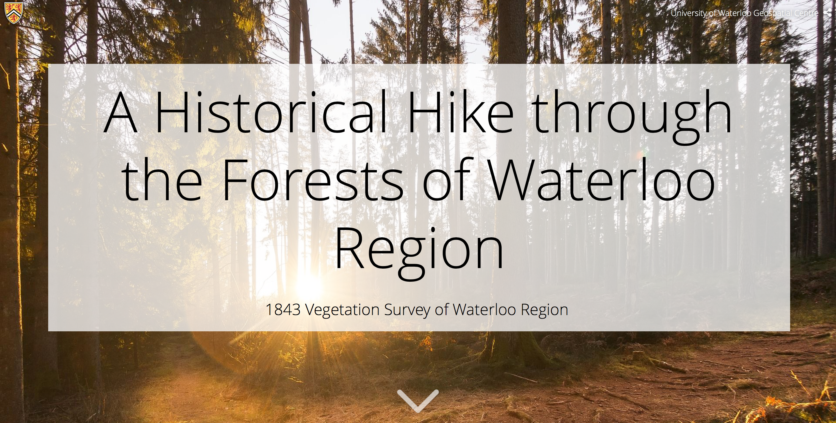 screenshot of 'historical hike through forests of waterloo region'