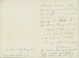 Page of Catherine Breithaupt's letter.