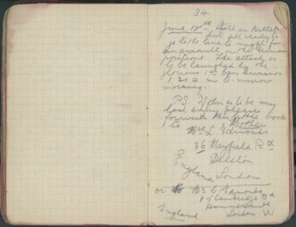 Edmonds' diary page.