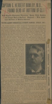 George Herbert Bowlby newspaper clipping.