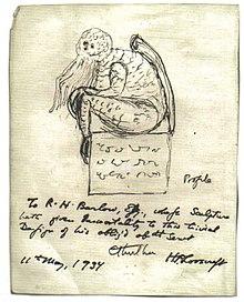 Sketch of Cthulhu by H.P. Lovecraft