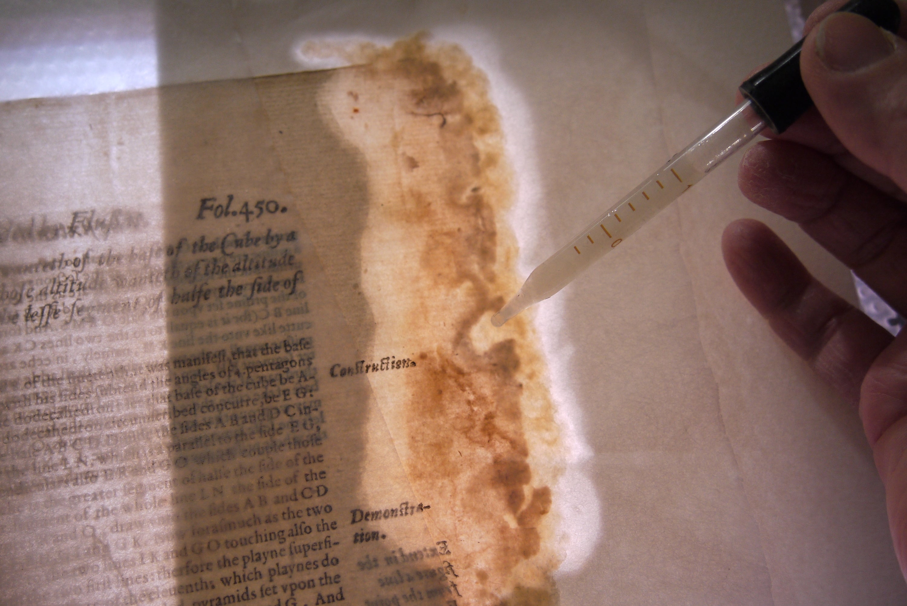 Pulp being applied with an eyedropper
