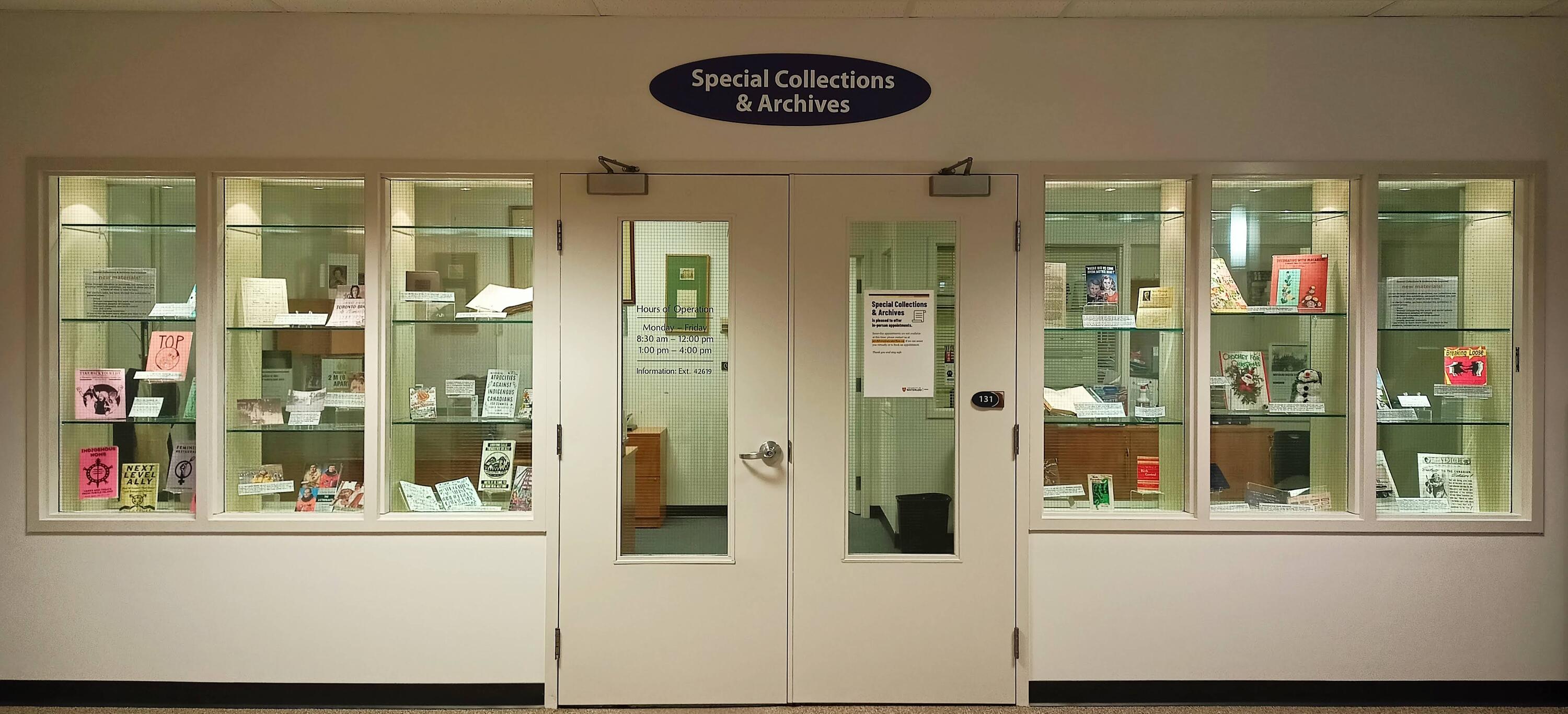 Special Collections &amp; Archives display cases