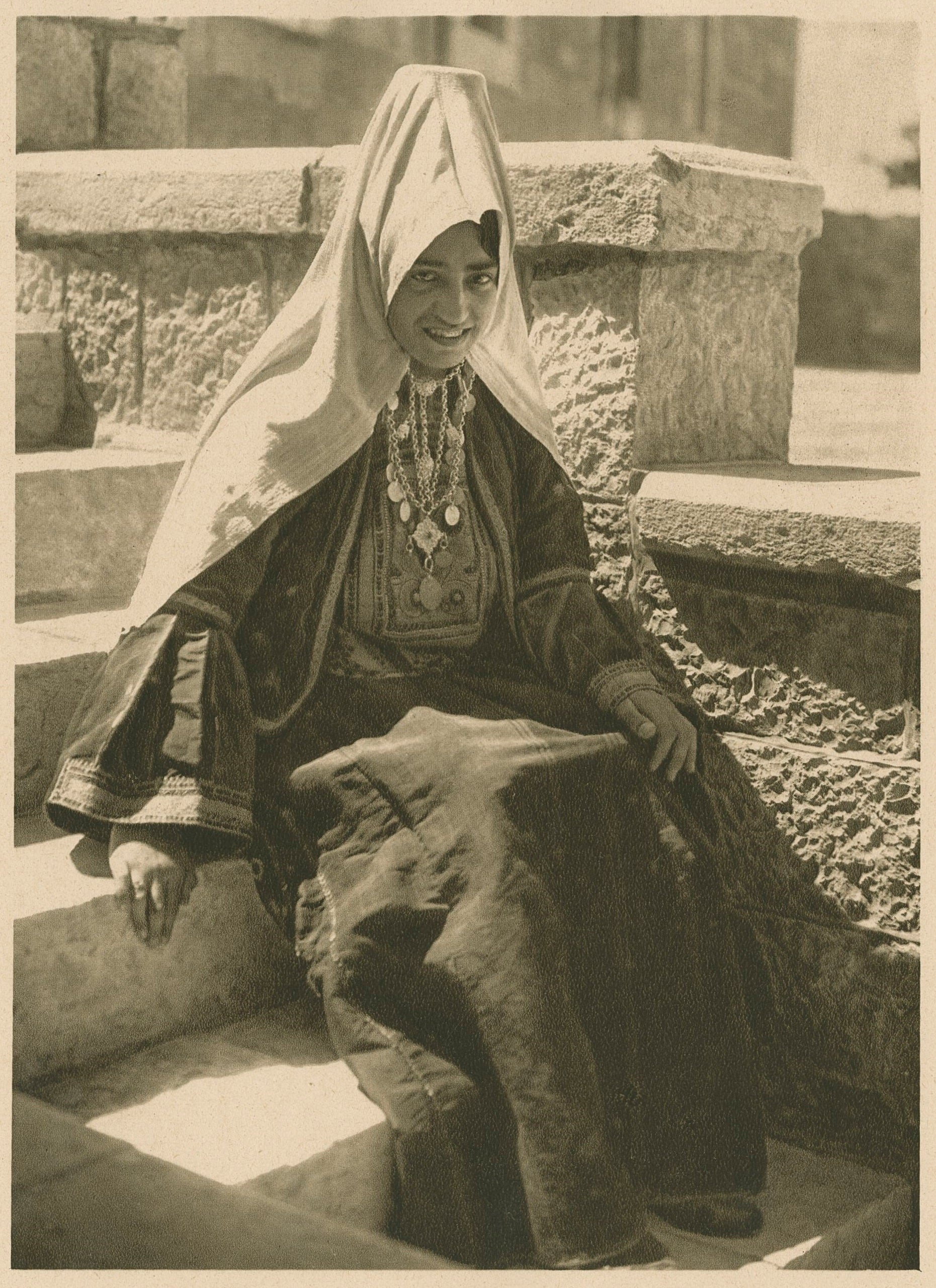 Woman wearing traditional Palestinian clothing