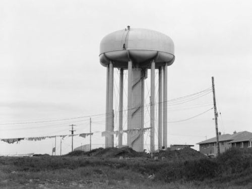 water tower with people on top