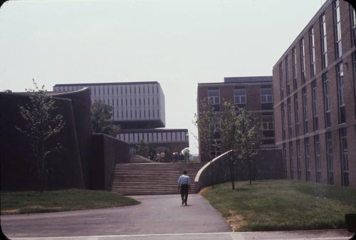 View of the Dana Porter Library from the Engineering quadrangle